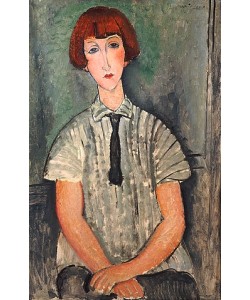 Amadeo Modigliani, Junges Mädchen in gestreiftem Hemd. 1917