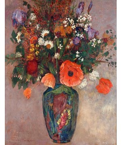 Odilon Redon, Blumenstrauß in einer Vase.