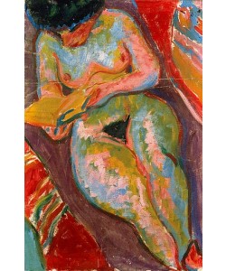 Ernst Ludwig Kirchner, Weiblicher Akt (Lesend). 1909