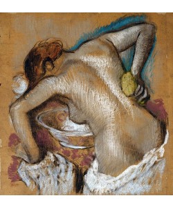Edgar Degas, Frau, ihren Rücken mit einem Schwamm waschend. Um 1888-92