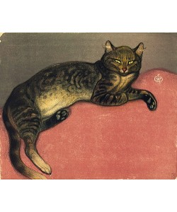 Théophile-Alexandre Steinlen, Der Winter, Katze auf einem Kissen. 1909