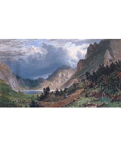 M. H. Long, Ein Sturm in den Rocky Mountains - Mount Rosalie. 1866 (Chromolithographie 1869)