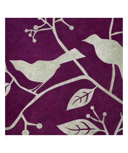 Kristin Emery, BIRDS & LEAVES PURPLE II