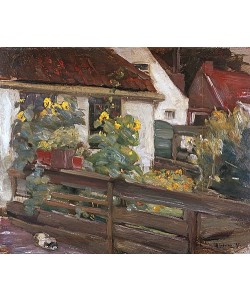 Max Liebermann, Garten mit Sonnenblumen. 1895