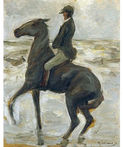 Max Liebermann, Reiter, nach links, am Strand. 1912