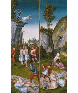 LUCAS CRANACH Der Ältere, Die Marter der sieben Söhne der hl. Felicitas (Zwei Flügel eines Altarretabels). Um 1530/35
