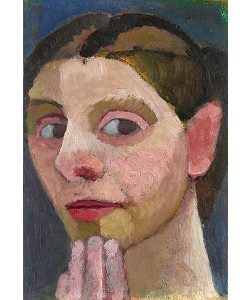 Paula Modersohn-Becker, Selbstbildnis mit Hand am Kinn. 1906/07