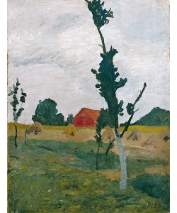 Paula Modersohn-Becker, Worpsweder Landschaft mit rotem Haus. 1899