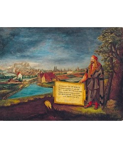 Hans Sebald Lautensack, Blick auf Nürnberg mit Altbrecht Dürer im Vordergrund. 1553