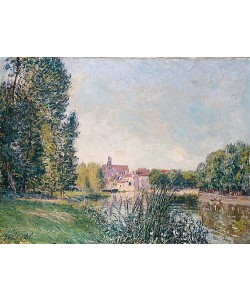 Alfred Sisley, Der Fluss Loing und die Kirche von Moret. 1886
