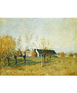 Alfred Sisley, Bauernhof bei Trou d'Enfer an einem Herbstmorgen. 1874