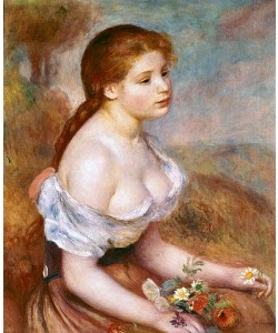 Pierre-Auguste Renoir, Junges Mädchen mit Gänseblümchen. 1889