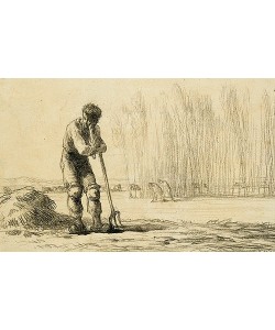 Jean-François Millet, Bauer mit Mistgabel.