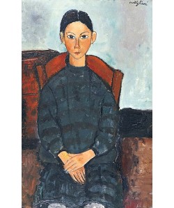 Amadeo Modigliani, Junges Mädchen mit einem dunklen Kleid. 1918