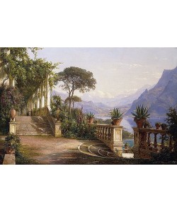 Carl Frederik Aagaard, Loggia mit Blick über den Comer See. 1880
