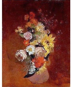 Odilon Redon, Blumenstilleben in einem Krug.