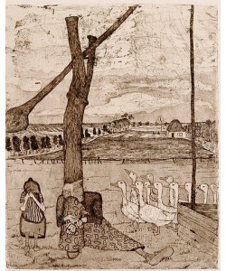 Paula Modersohn-Becker, Die Gänsemagd (Das Märchen von der verlorenen Gans). 1899