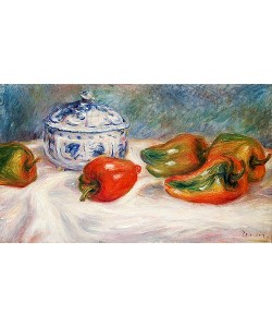 Pierre-Auguste Renoir, Stillleben mit Zuckerdose und Paprika. Um 1905