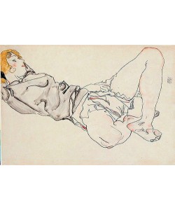 Egon Schiele, Liegende Frau mit blondem Haar. 1912