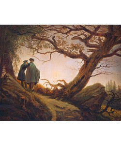 Caspar David Friedrich, Zwei Männer in Betrachtung des Mondes. Um 1830