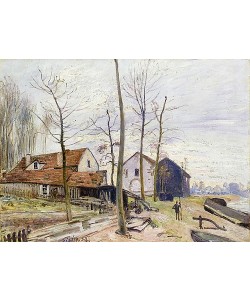 Alfred Sisley, Die Mühlen von Moret bei Sonnenaufgang (Les Moulins de Moret, au Lever du Soleil). 1889