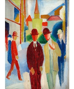 August Macke, Helle Straße mit Leuten. 1914