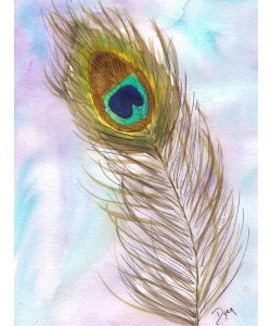Beverly Dyer, PEACOCK FEATHER COLORFUL II