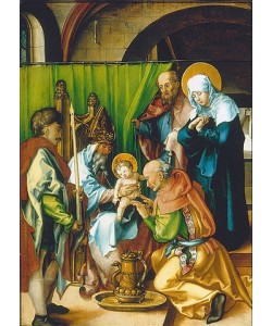 Albrecht Dürer, Altar: Die sieben Schmerzen der Mariae. Tafel oben links. 1495/96