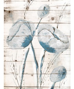 Jace Grey, WHITE WOOD BLUE FLORALS I