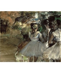 Edgar Degas, Drei Tänzerinnen in den Kulissen (Trois Danseuses dans les Coulisses). Circa 1880-85