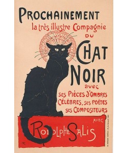 Théophile-Alexandre Steinlen, Die schwarze Katze (Le Chat Noir). Plakat für das Kabarett am Montmartre. 1896
