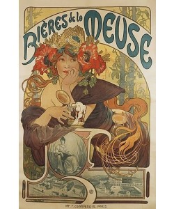 Alfons Maria Mucha, Meuse Bier (Bières de la Meuse). 1897