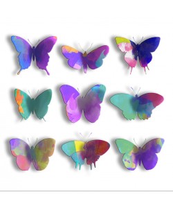 Jace Grey, WATERCOLOR BUTTERFLIES I