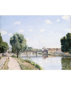 Camille Pissarro, Die Eisenbahnbrücke in Pontoise. Um 1873