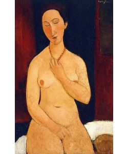 Amadeo Modigliani, Sitzender Akt mit Halskette. 1917