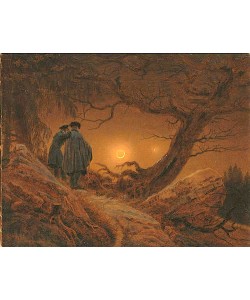 Caspar David Friedrich, Zwei Männer in Betrachtung des Mondes. 1819/1820.