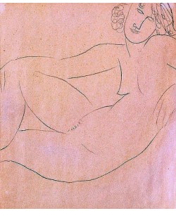 Amadeo Modigliani, Sich zurücklehnender weiblicher Akt (Femme Nue Accoudée). 1918