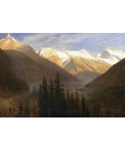 Albert Bierstadt, Sonnenaufgang über dem Gletscher. Um 1890