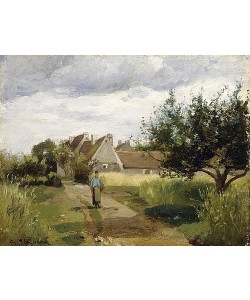 Camille Pissarro, Dorfeingang (Entrée d'un Village). Um 1863