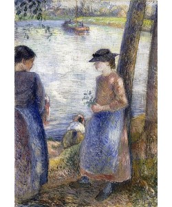 Camille Pissarro, Am Ufer (Au Bord de l'Eau). 1881