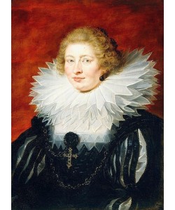 Peter Paul Rubens, Porträt von Madame de Vicq in einem schwarzen Satinkleid.