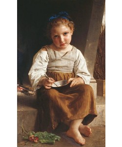 William Adolphe Bouguereau, Der Brei, kleines Mädchen beim Essen seiner Suppe (La Bouillie, Petite Fille Mangeant sa Soupe). 1872