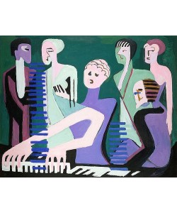 Ernst Ludwig Kirchner, Sängerin am Piano (Pianistin). 1929