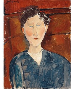 Amadeo Modigliani, Porträt einer Frau in einer blauen Bluse. Um 1916