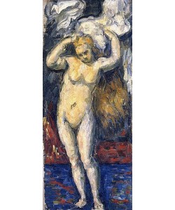 Paul Cézanne, Stehende Badende, sich die Haare trocknend (Baigneuse Debout, s'Essuyant les Cheveux). Um 1869