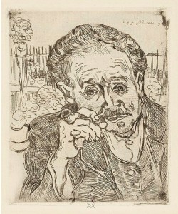 Vincent van Gogh, 'L'homme à la pipe' oder 'Portrait du Docteur Gachet'. 1890.