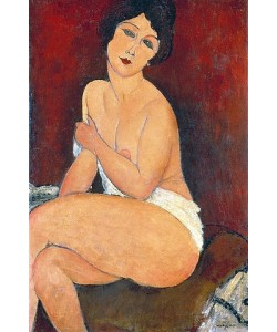 Amadeo Modigliani, Sitzender Akt auf einem Diwan (oder: La belle Romaine). 1917.