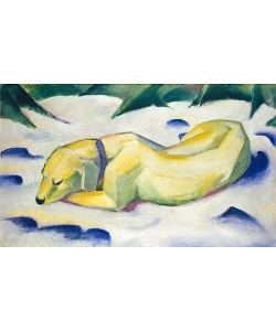 Franz Marc, Liegender Hund im Schnee. 1910/1911.