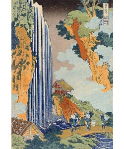 Katsushika Hokusai, Ono Wasserfall, aus der Serie 'Eine Reise zu den Wasserfällen Japans'.
