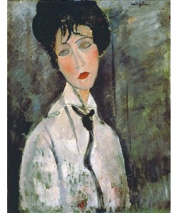 Amadeo Modigliani, Frau mit schwarzer Kravatte. 1917.